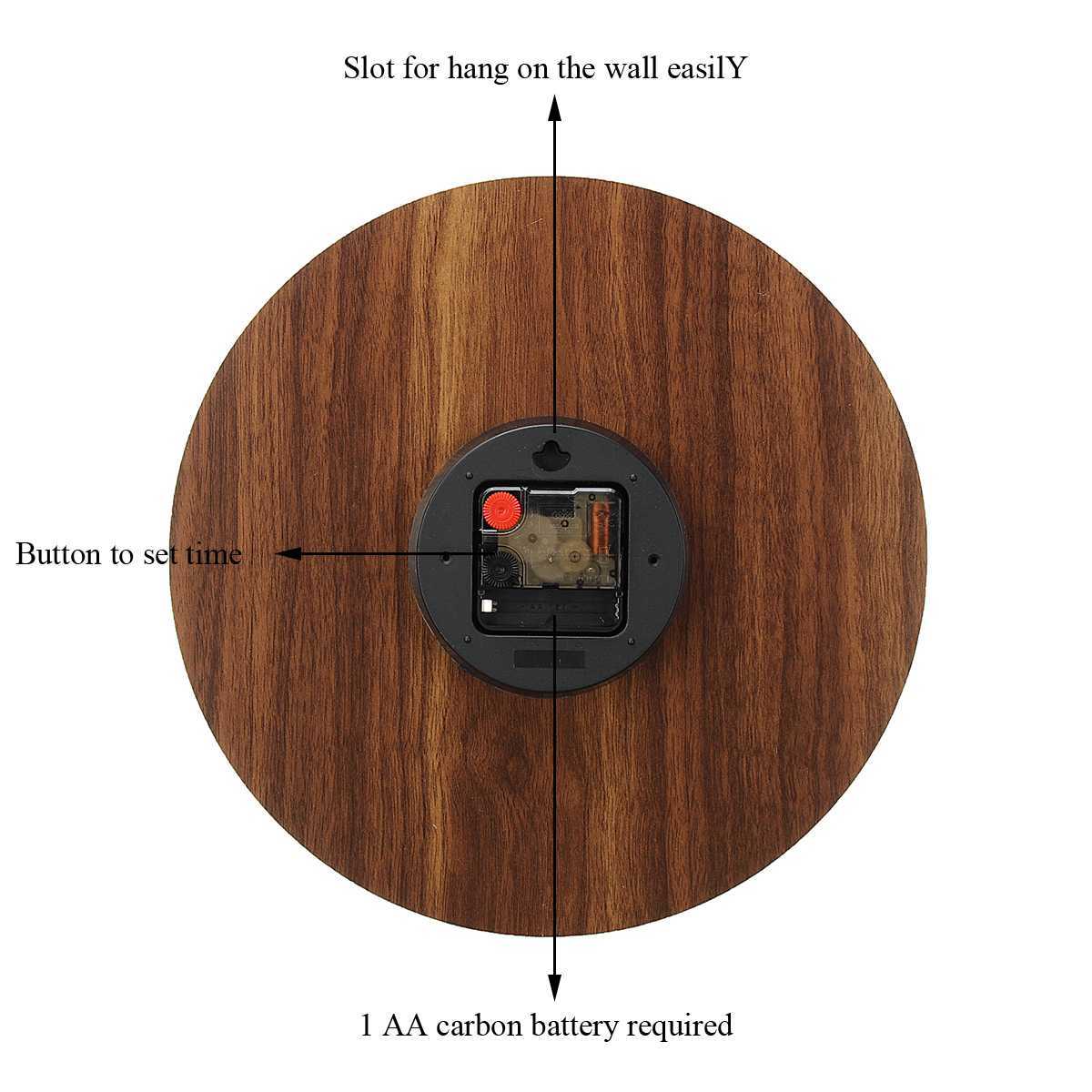 Luminous Wood Grain Wall Clock – Elegant Design with Glow-in-the-Dark Feature