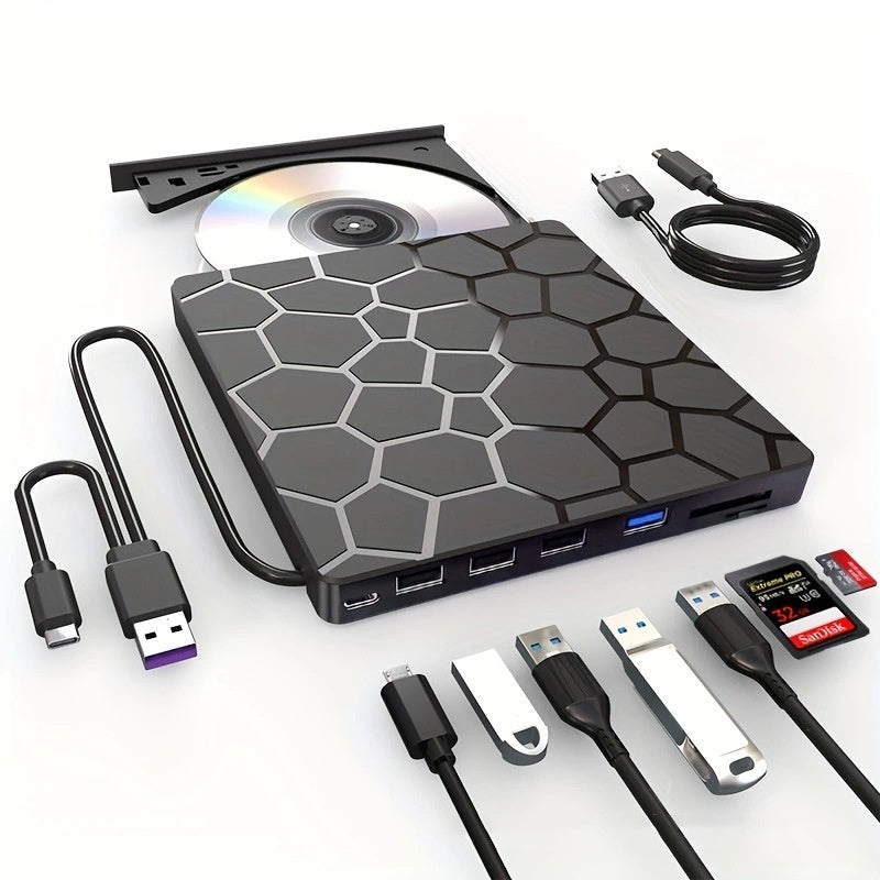 Multifunctional External CD/DVD Drive – Portable CD Writer and Reader