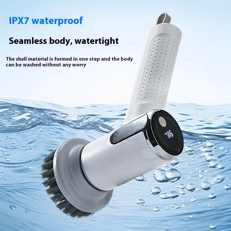 Smart Display Electric Cleaning Brush Kitchen Sink Waterproof Pot Brush Cleaning Tool