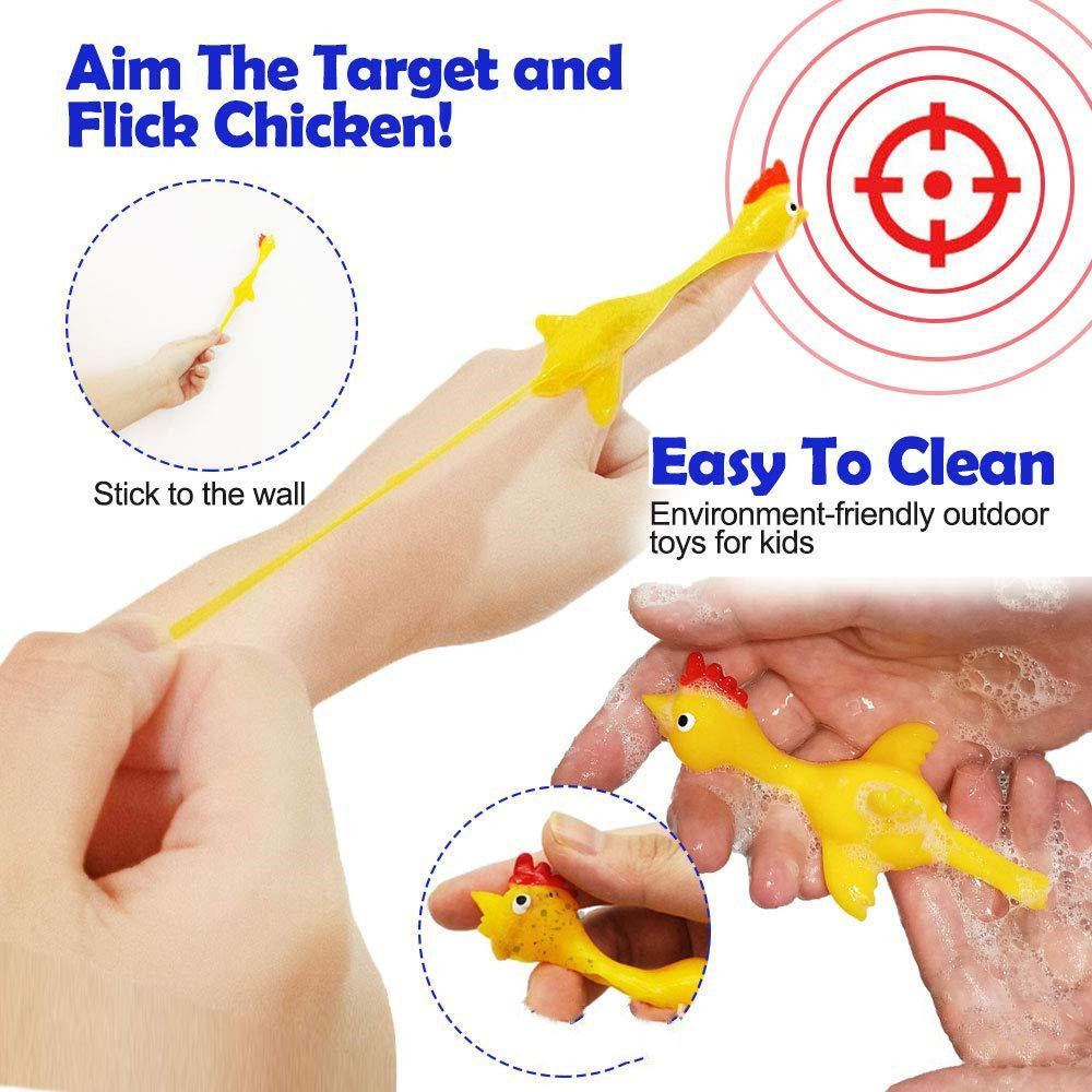 10-Pcs Flying Chicken Catapult Toy