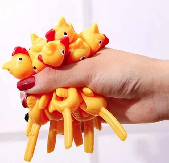 10-Pcs Flying Chicken Catapult Toy