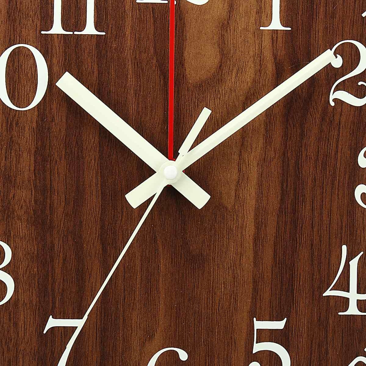 Luminous Wood Grain Wall Clock – Elegant Design with Glow-in-the-Dark Feature