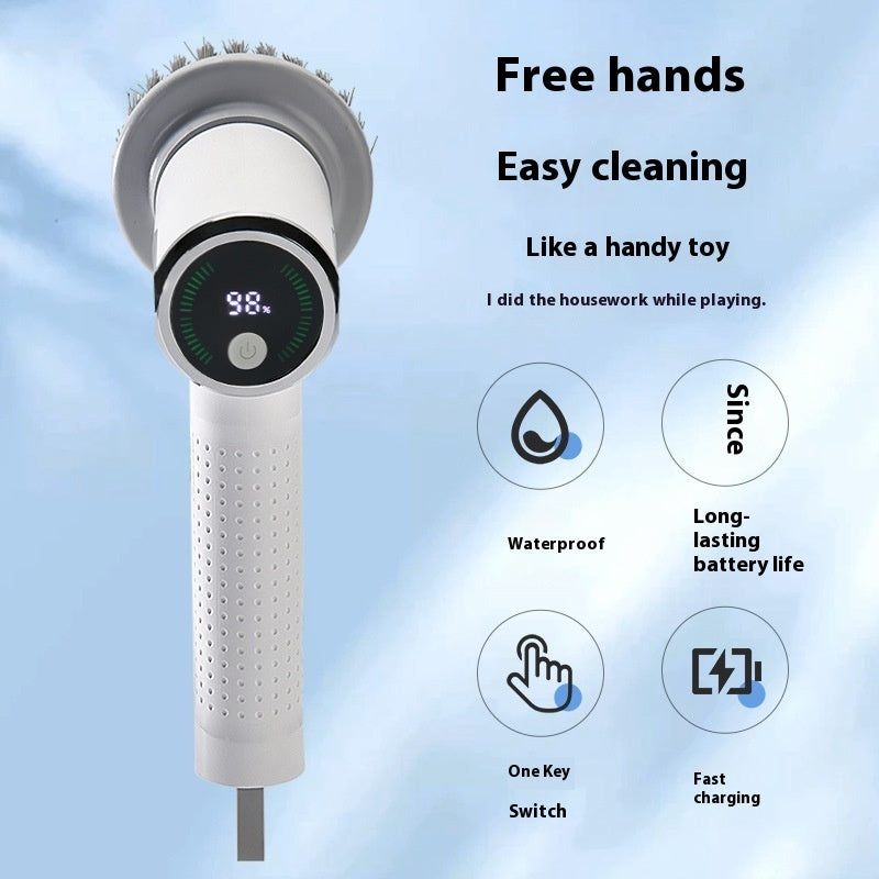 Smart Display Electric Cleaning Brush Kitchen Sink Waterproof Pot Brush Cleaning Tool