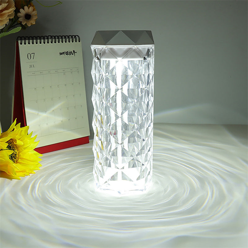 Crystal Lamp Air Humidifier with Color Night Light – Touch-Activated
