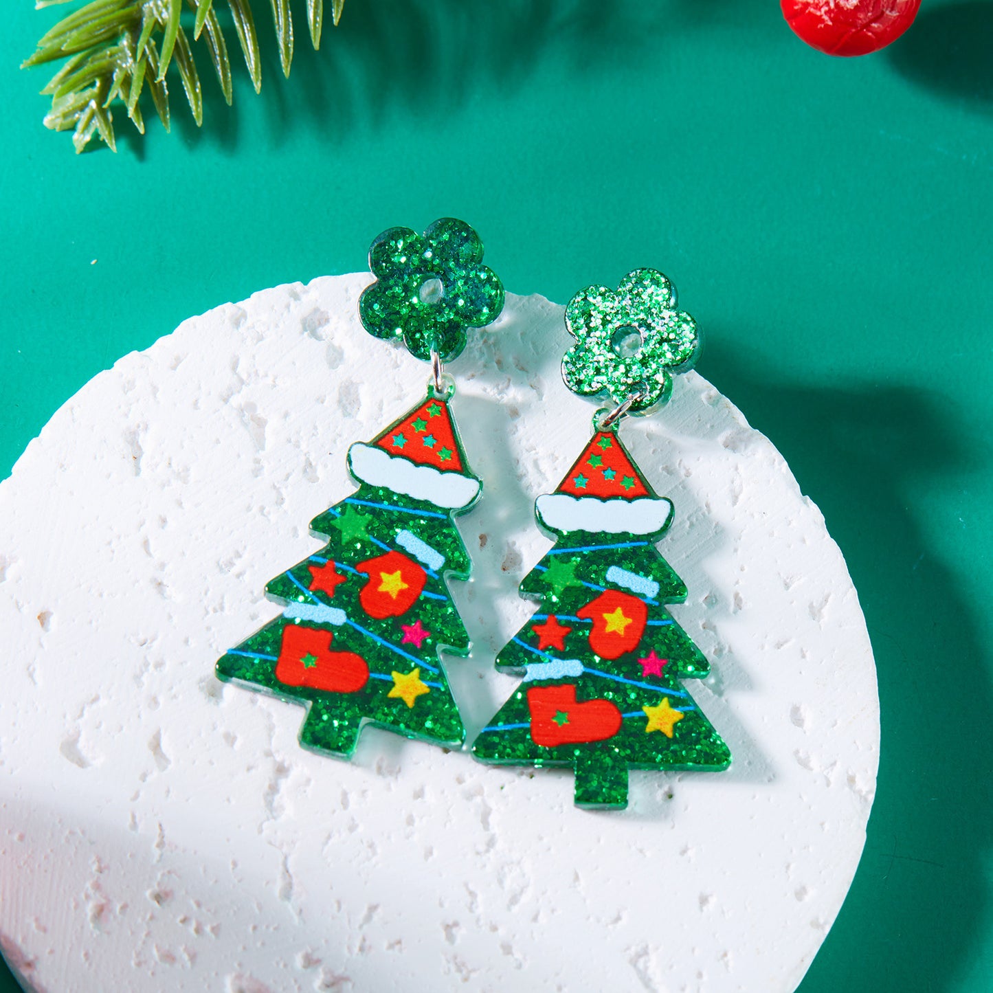 Women’s Fashion Acrylic Christmas Earrings – Festive Holiday Jewelry