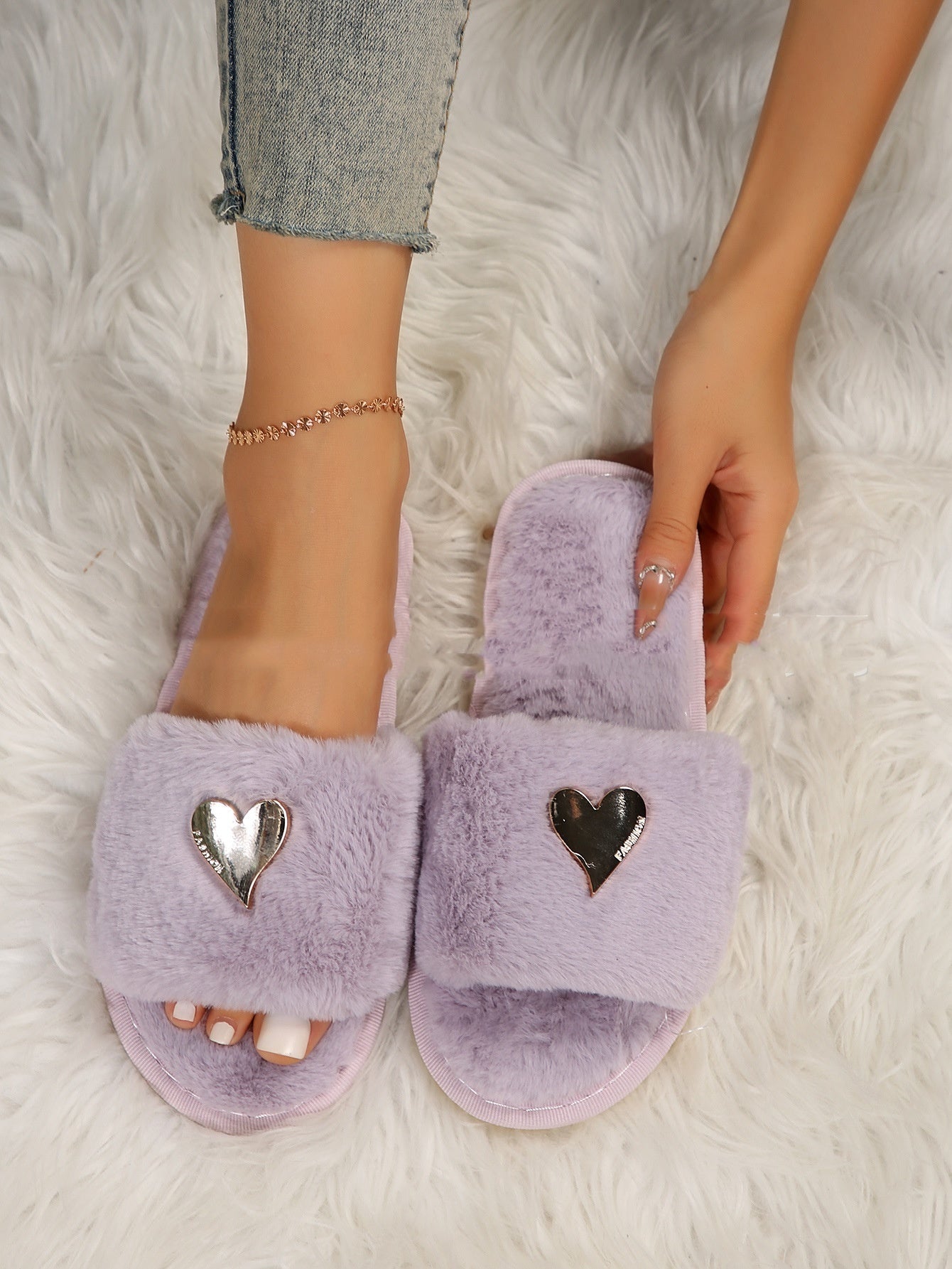 Cozy Furry Fluffy Slippers – Warm Plush Indoor Slippers