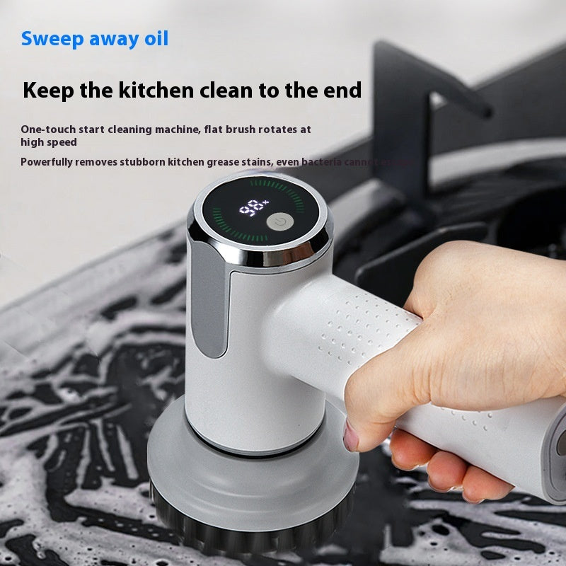 Smart Display Electric Cleaning Brush Kitchen Sink Waterproof Pot Brush Cleaning Tool