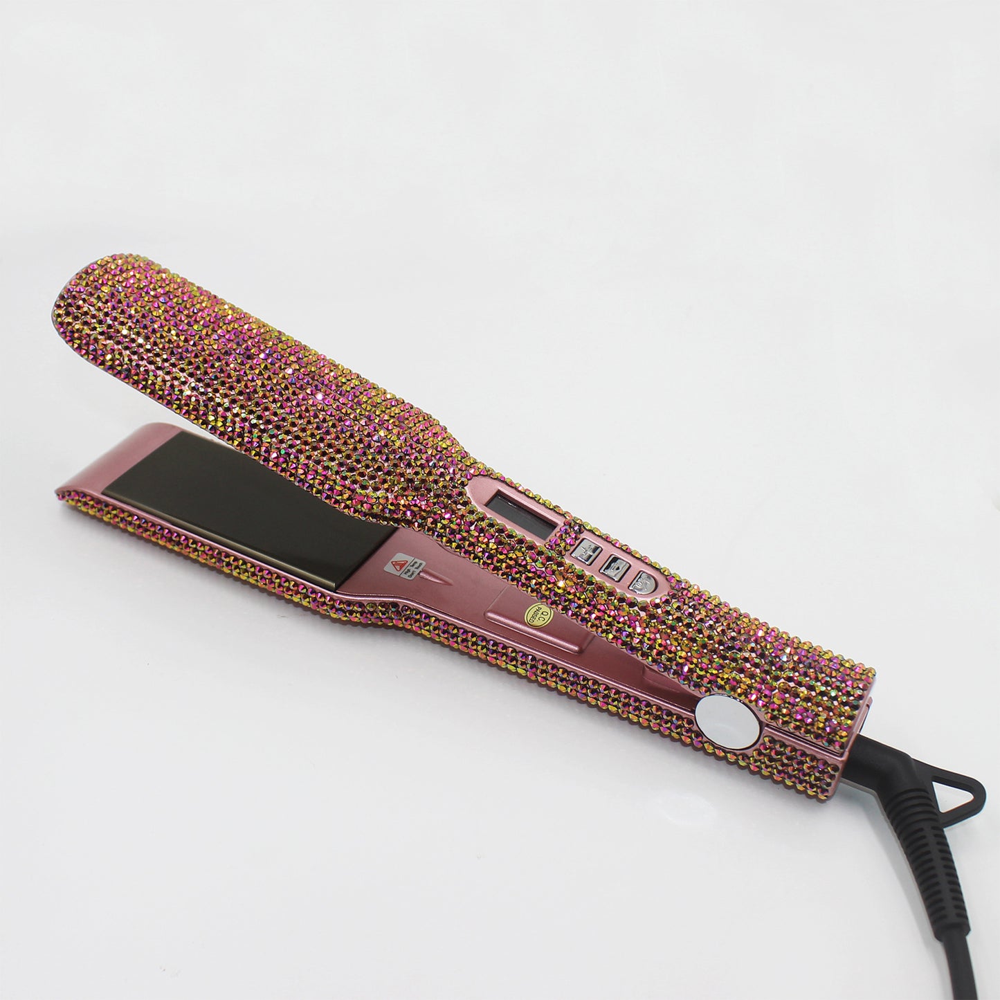 Inlaid Rhinestone Quartz Hair Straightener