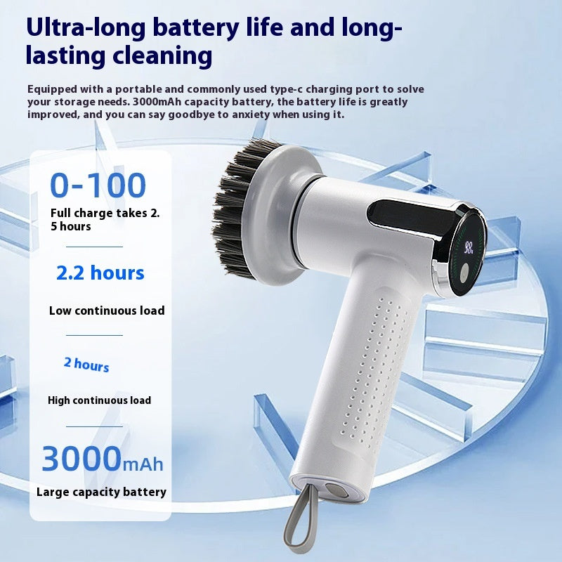Smart Display Electric Cleaning Brush Kitchen Sink Waterproof Pot Brush Cleaning Tool