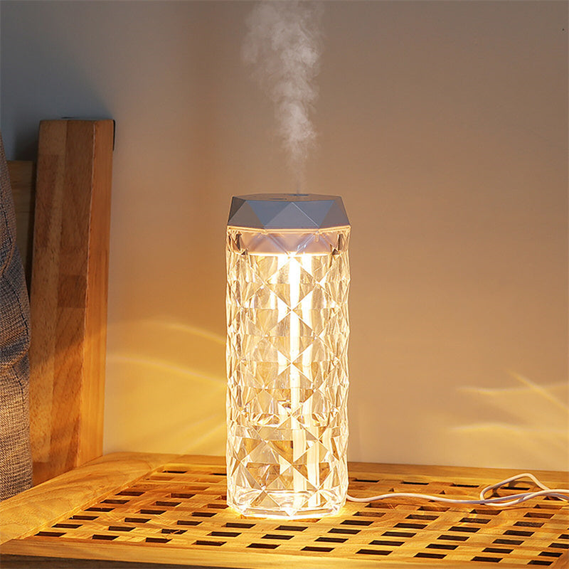 Crystal Lamp Air Humidifier with Color Night Light – Touch-Activated