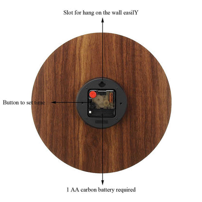Luminous Wood Grain Wall Clock – Elegant Design with Glow-in-the-Dark Feature