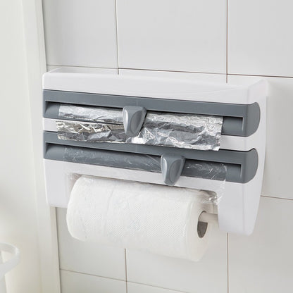 Multi-Function 4-in-1 Kitchen Roll & Wrap Dispenser Organizer