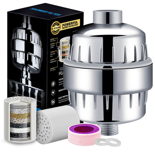 10 Layer Shower Head Filter - Removes Chlorine, Heavy Metals, Odors & More