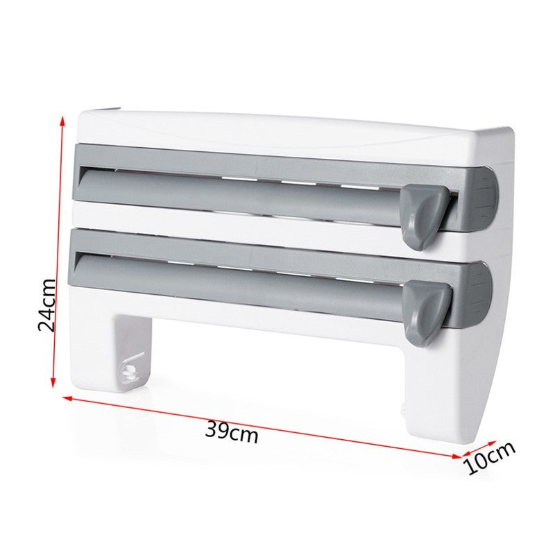 Multi-Function 4-in-1 Kitchen Roll & Wrap Dispenser Organizer