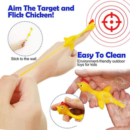 10-Pcs Flying Chicken Catapult Toy