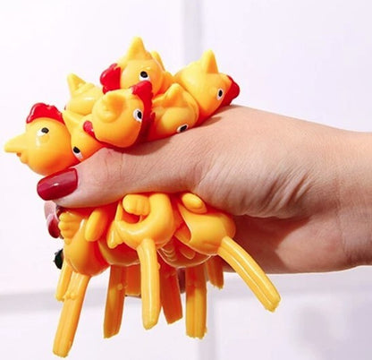 10-Pcs Flying Chicken Catapult Toy
