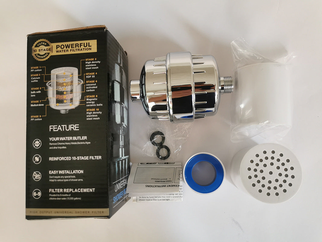 10 Layer Shower Head Filter - Removes Chlorine, Heavy Metals, Odors & More