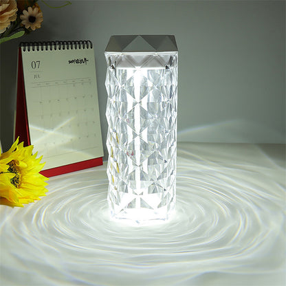 Crystal Lamp Air Humidifier with Color Night Light – Touch-Activated