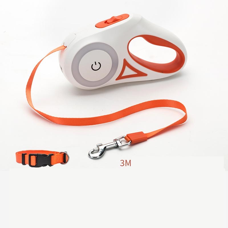 Retractable Dog Leash and Collar with Spotlight