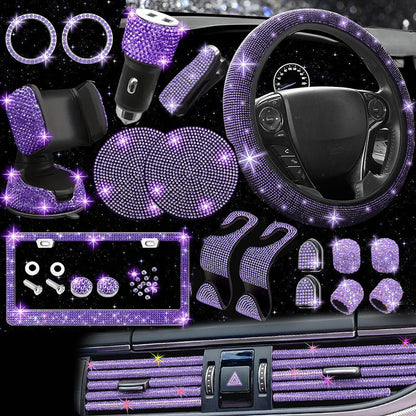 Luxury Car Non-Slip Elastic Steering Wheel Decoration Kit
