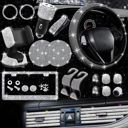 Luxury Car Non-Slip Elastic Steering Wheel Decoration Kit