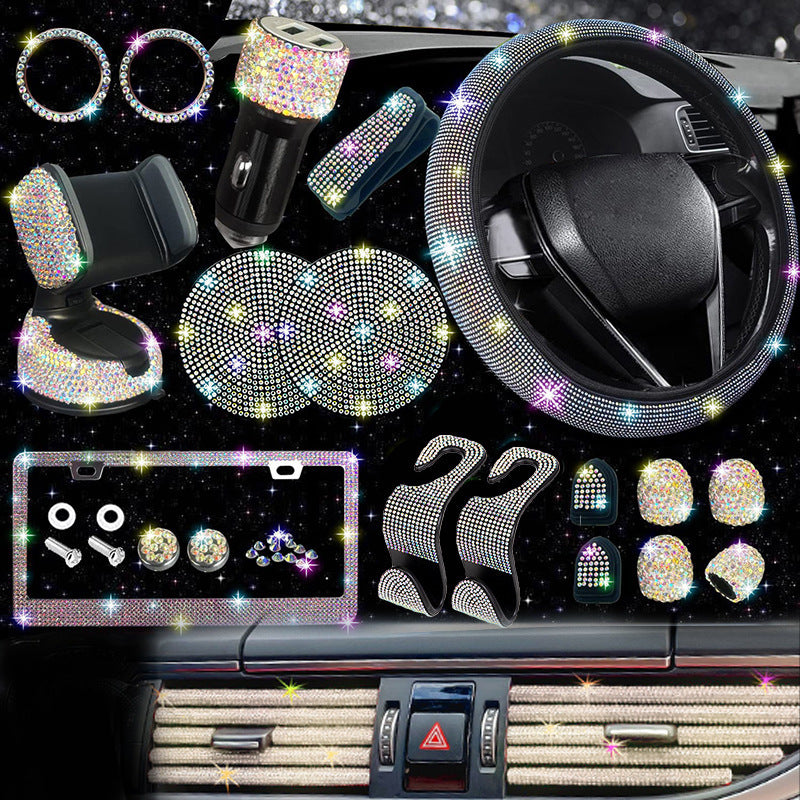Luxury Car Non-Slip Elastic Steering Wheel Decoration Kit