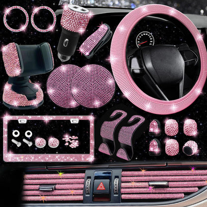 Luxury Car Non-Slip Elastic Steering Wheel Decoration Kit