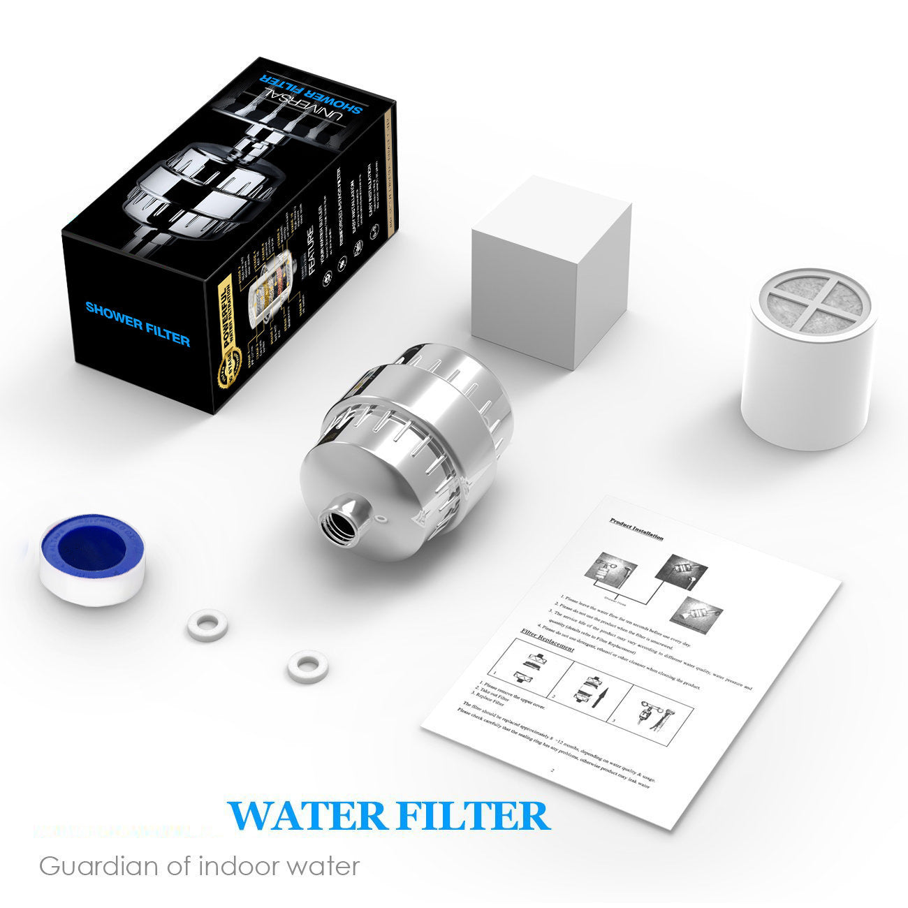 10 Layer Shower Head Filter - Removes Chlorine, Heavy Metals, Odors & More