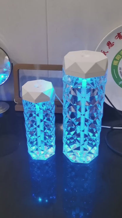 Crystal Lamp Air Humidifier with Color Night Light – Touch-Activated